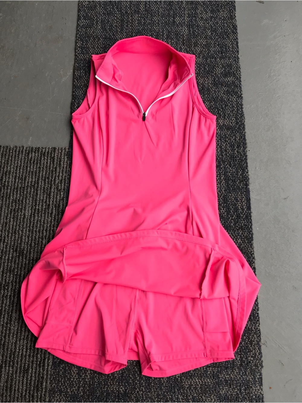 Sleeveless Zip-Front Hot Pink Athletic Bodysuit